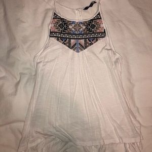 Embroidered Flowy Tank Top